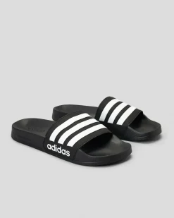 Slides*adidas Womens Adilette Shower Slide Sandals Core Black/ftwr White/core Black