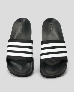 Slides*adidas Womens Adilette Shower Slide Sandals Core Black/ftwr White/core Black