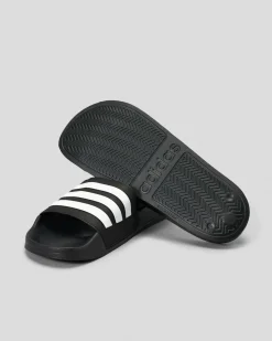 Slides*adidas Womens Adilette Shower Slide Sandals Core Black/ftwr White/core Black