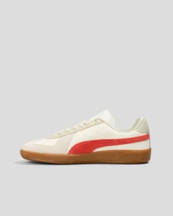 Sneakers*Puma Womens Army Trainer Shoes Warm White-puma Red-gum