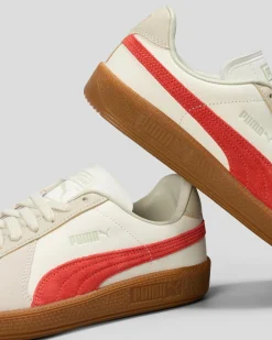 Sneakers*Puma Womens Army Trainer Shoes Warm White-puma Red-gum