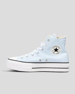 Sneakers*Converse Womens Chuck Taylor All Star Lift Shoes Blue Supermoon/natural Ivory/black