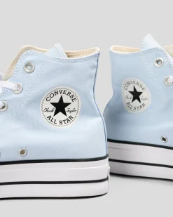 Sneakers*Converse Womens Chuck Taylor All Star Lift Shoes Blue Supermoon/natural Ivory/black