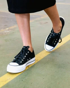 Sneakers*Converse Womens Chuck Taylor Platform Lo-Pro Shoes Black/white/white