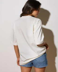Tops*Fox Women's Circa 74 Oversized T-Shirt Off Wht