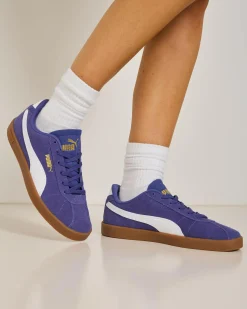 Sneakers*Puma Womens Club II Shoes Blue Crystal-puma White-gum