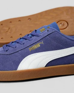 Sneakers*Puma Womens Club II Shoes Blue Crystal-puma White-gum