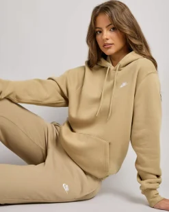 Sets|Jumpers & Hoodies*Nike Women's Club Pullover Hoodie Parachute Beige/parachute Beige/white