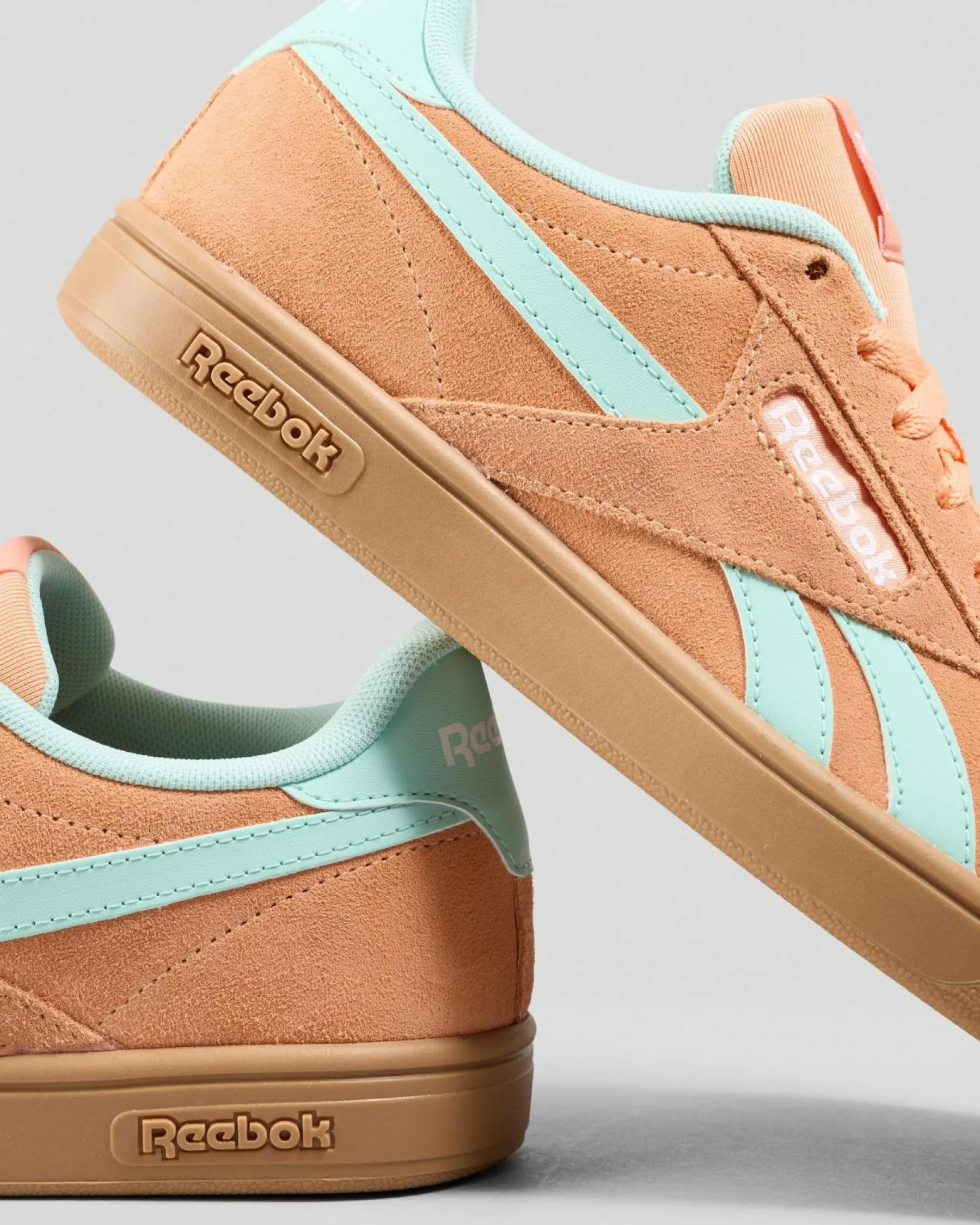 Sneakers|Sneakers*Reebok Womens Court Retro Shoes Sunkissed Orange/glitch Aqua/gum