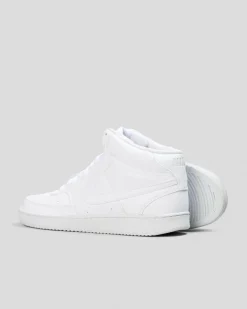 Sneakers*Nike Womens Court Vision Mid Next Nature Shoes White/white-white