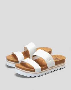 Sandals*Reef Womens Cushion Vista Hi Slide Sandals Cloud