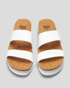 Sandals*Reef Womens Cushion Vista Hi Slide Sandals Cloud