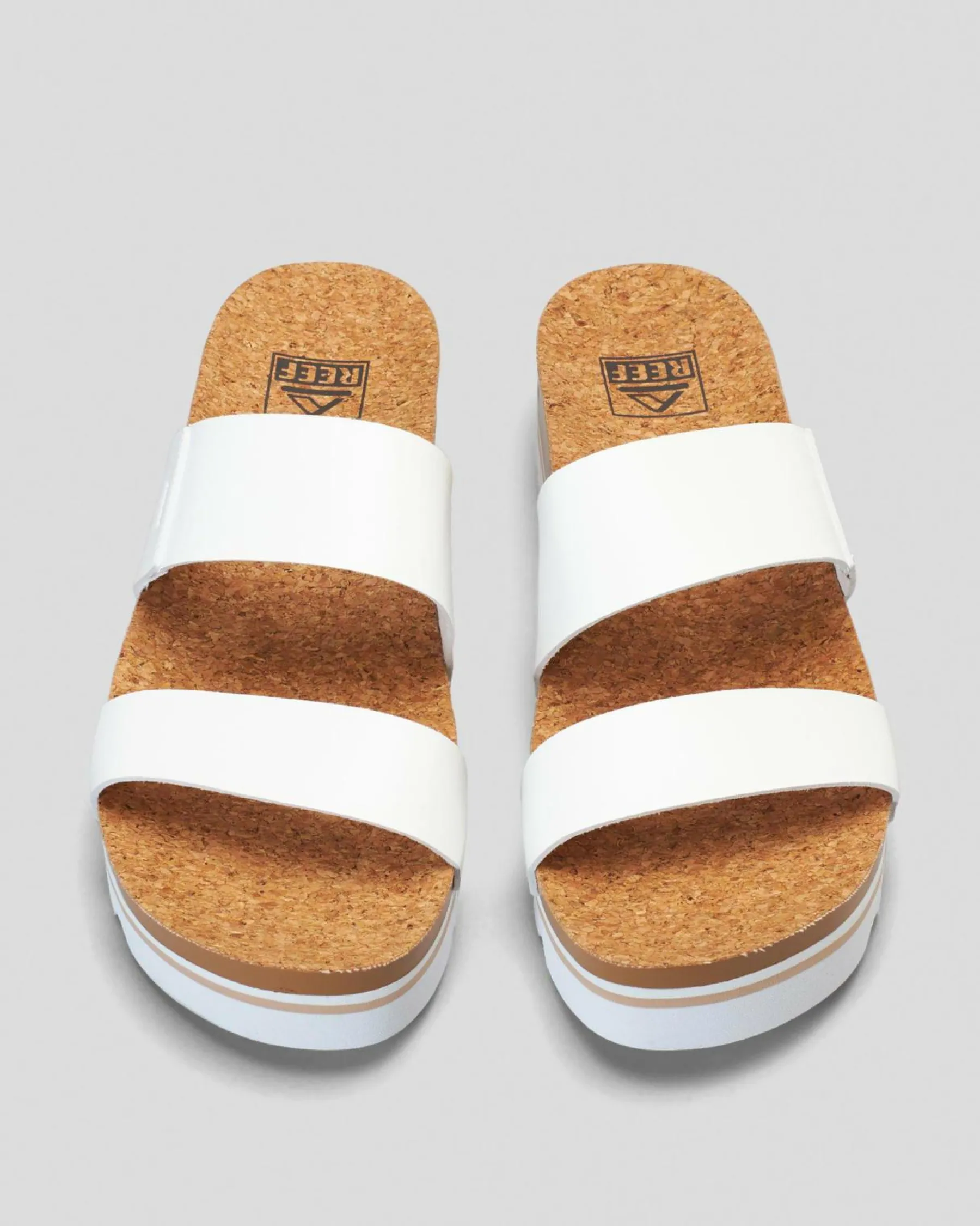 Sandals*Reef Womens Cushion Vista Hi Slide Sandals Cloud