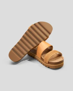 Sandals*Reef Womens Cushion Vista Hi Slide Sandals Natural