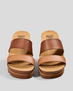 Sandals*Reef Womens Cushion Vista Hi Slide Sandals Espresso