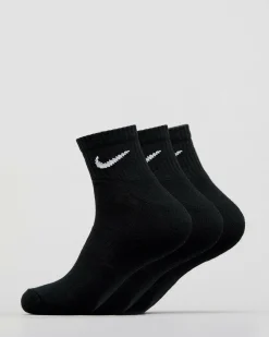 Socks*Nike Women's Everyday Cushion Ankle Sock Pack Black