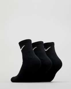 Socks*Nike Women's Everyday Cushion Ankle Sock Pack Black