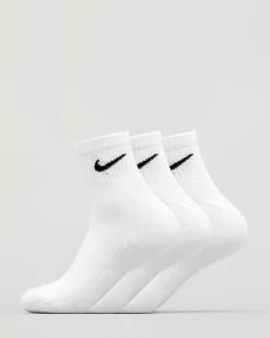 Socks*Nike Women's Everyday Cushion Ankle Sock Pack White