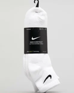 Socks*Nike Women's Everyday Cushion Ankle Sock Pack White