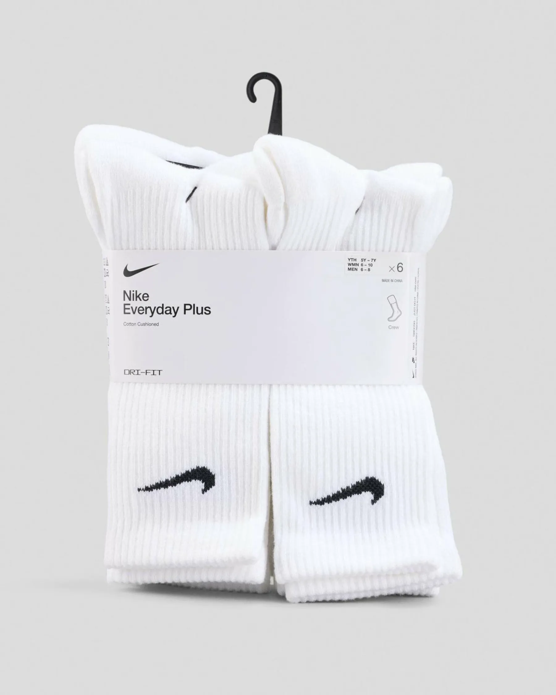 Socks*Nike Women's Everyday Plus Cushioned Training Crew Sock Pack White/black