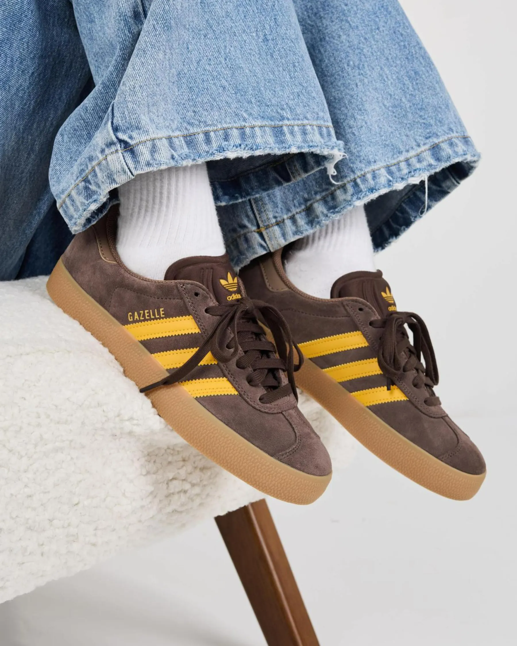 Sneakers*adidas Womens Gazelle ADV Shoes Dark Brown/preloved Yellow/earth Strata