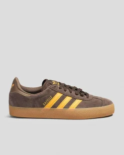 Sneakers*adidas Womens Gazelle ADV Shoes Dark Brown/preloved Yellow/earth Strata