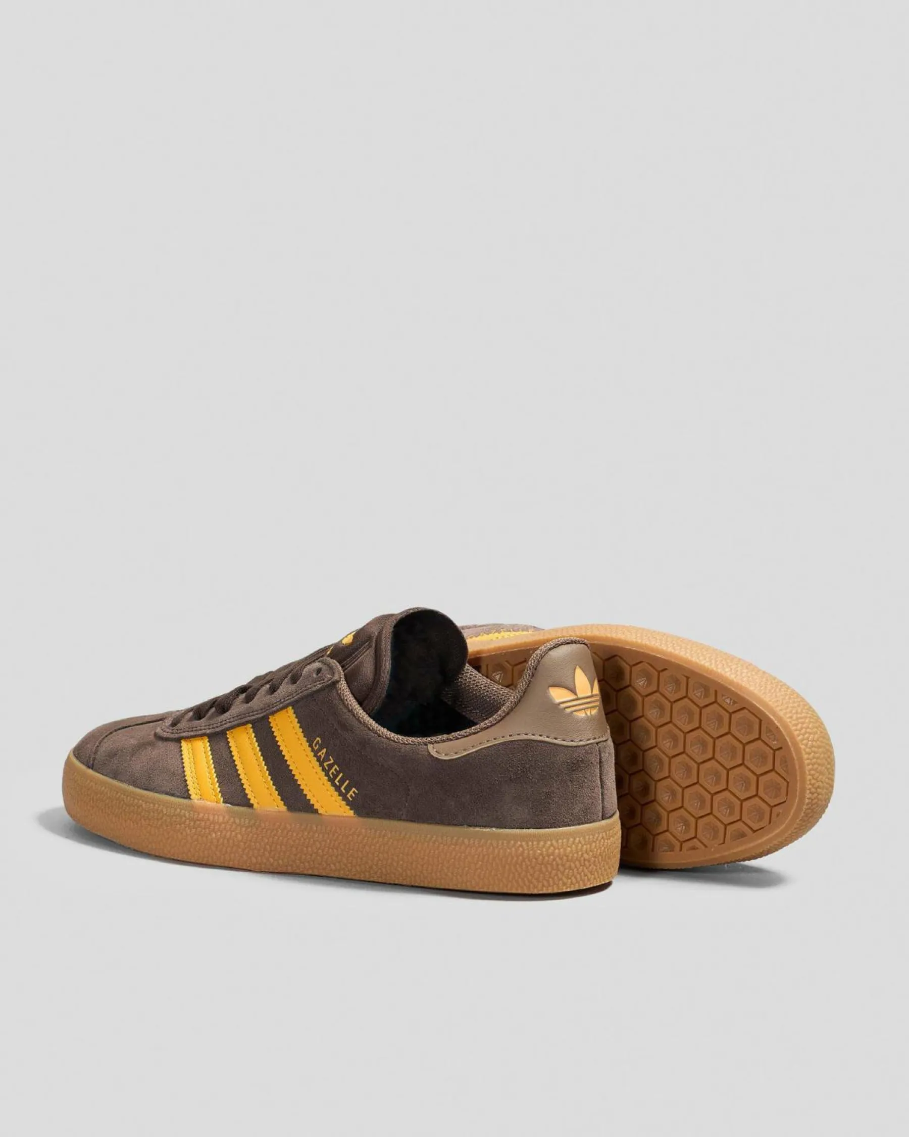Sneakers*adidas Womens Gazelle ADV Shoes Dark Brown/preloved Yellow/earth Strata