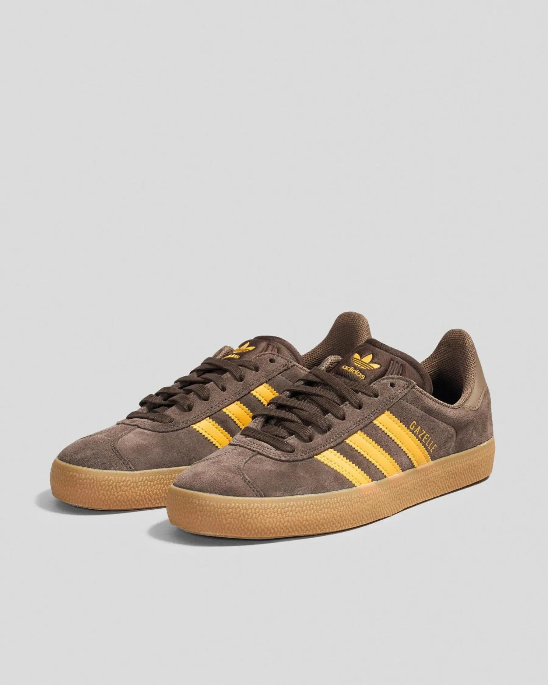Sneakers*adidas Womens Gazelle ADV Shoes Dark Brown/preloved Yellow/earth Strata