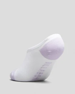 Socks*Billabong Women's Invisible Socks Lilac/white