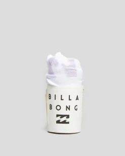 Socks*Billabong Women's Invisible Socks Lilac/white