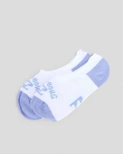 Socks*Billabong Women's Invisible Socks White/cornflower Blue