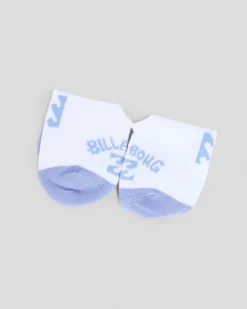 Socks*Billabong Women's Invisible Socks White/cornflower Blue