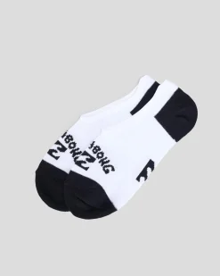 Socks*Billabong Women's Invisible Socks White/black2