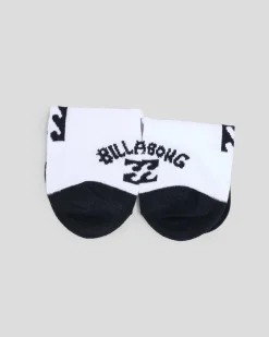 Socks*Billabong Women's Invisible Socks White/black2