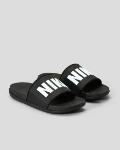 Slides*Nike Womens Offcourt Slide Sandals Black/white-black