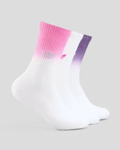Socks*adidas Women's Ombre Crew Sock Pack White/semi Lucid/fuchsia/aurora Plum