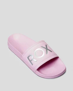 Slides*Roxy Womens Slippy Slide Sandals Pink