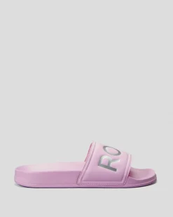 Slides*Roxy Womens Slippy Slide Sandals Pink