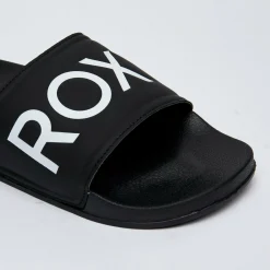 Slides*Roxy Womens Slippy Slide Sandals Black Fg