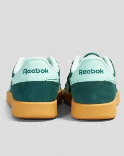 Sneakers*Reebok Womens Smash Edge Shoes Collegiate Green/glitch Aqua/gum
