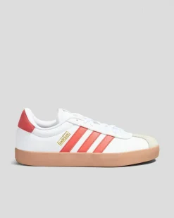 Sneakers*adidas Womens VL Court 3.0 Shoes Ftwr White/preloved Scarlet/gold Met.