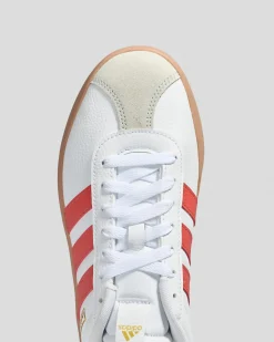 Sneakers*adidas Womens VL Court 3.0 Shoes Ftwr White/preloved Scarlet/gold Met.
