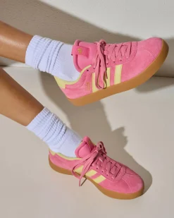 Sneakers*adidas Womens Vl Court 3.0 Shoes Pink Fusion/powder Yellow/gold Met