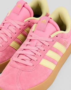Sneakers*adidas Womens Vl Court 3.0 Shoes Pink Fusion/powder Yellow/gold Met