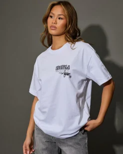 Tops*S-Double Women's World Wide Roots T-Shirt White