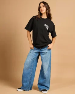 Tops*S-Double Women's World Wide Roots T-Shirt Black