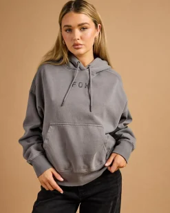 Jumpers & Hoodies*Fox Wordmark Fleece Pullover Hoodie Pewter