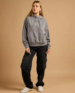 Jumpers & Hoodies*Fox Wordmark Fleece Pullover Hoodie Pewter