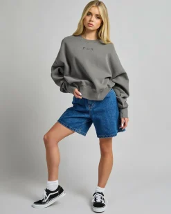 Sets|Jumpers & Hoodies*Fox Wordmark OV Fleece Crew Sweatshirt Pewter
