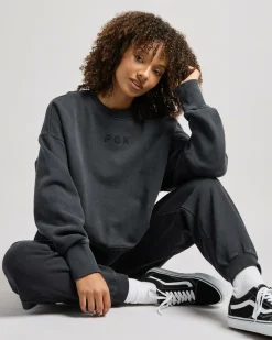 Sets|Jumpers & Hoodies*Fox Wordmark OV Fleece Crew Sweatshirt Black
